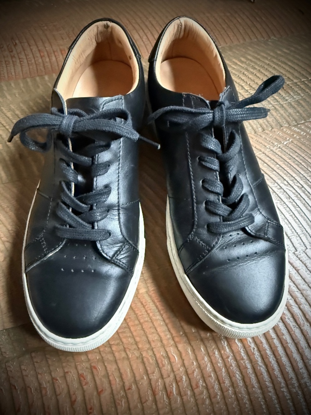GREATS Brooklyn Royale Leather Sneakers - Made in Italy - Nero Black - Women's 8